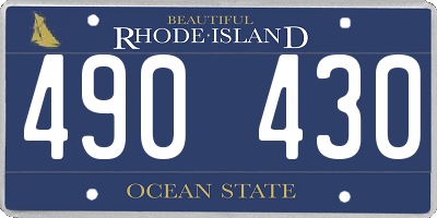 RI license plate 490430