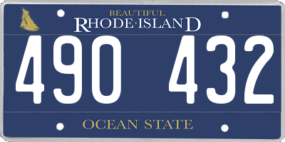 RI license plate 490432