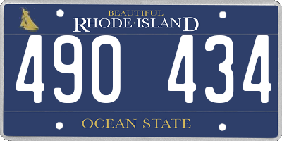 RI license plate 490434