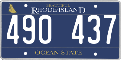 RI license plate 490437
