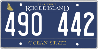 RI license plate 490442