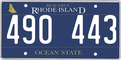 RI license plate 490443