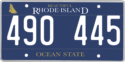 RI license plate 490445