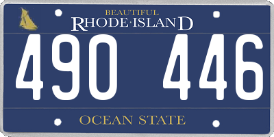 RI license plate 490446