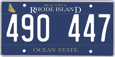 RI license plate 490447