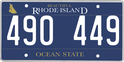 RI license plate 490449