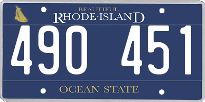 RI license plate 490451