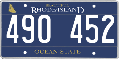 RI license plate 490452