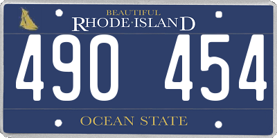 RI license plate 490454