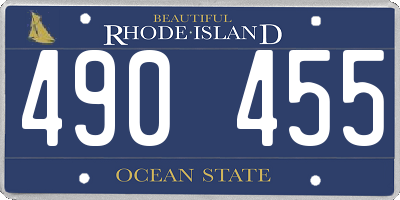 RI license plate 490455