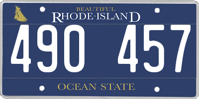 RI license plate 490457