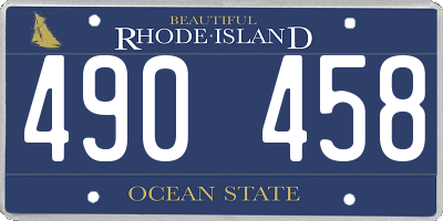 RI license plate 490458