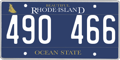 RI license plate 490466