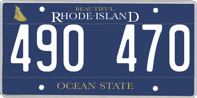 RI license plate 490470