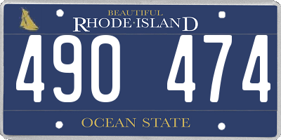 RI license plate 490474
