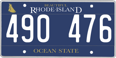 RI license plate 490476