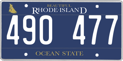 RI license plate 490477