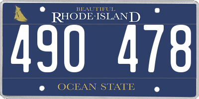 RI license plate 490478