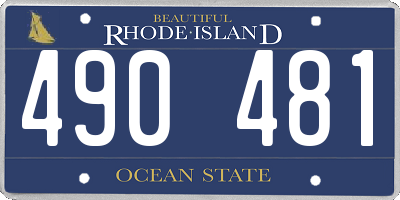 RI license plate 490481