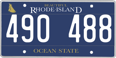 RI license plate 490488
