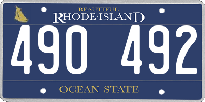 RI license plate 490492