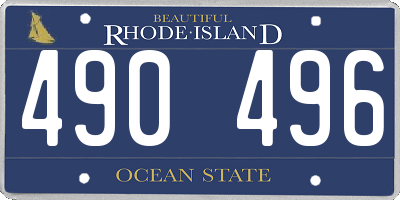 RI license plate 490496