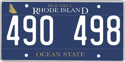 RI license plate 490498