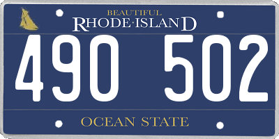 RI license plate 490502