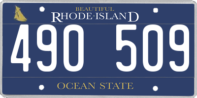 RI license plate 490509