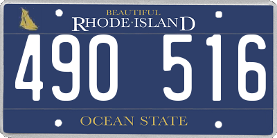 RI license plate 490516