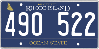 RI license plate 490522