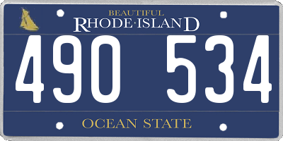 RI license plate 490534