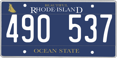 RI license plate 490537