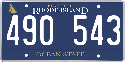 RI license plate 490543