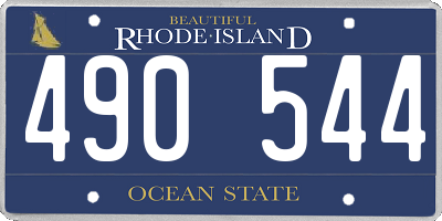 RI license plate 490544