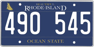 RI license plate 490545