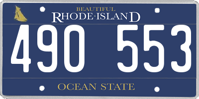 RI license plate 490553