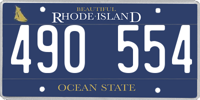 RI license plate 490554