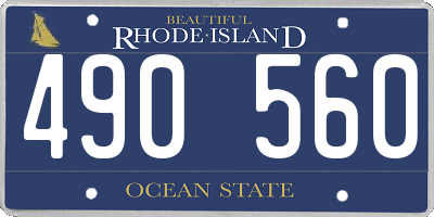 RI license plate 490560