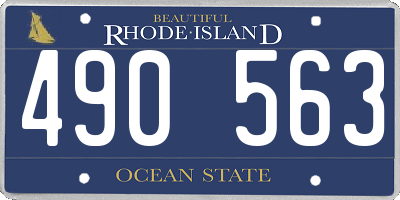 RI license plate 490563