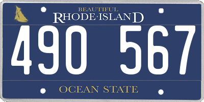 RI license plate 490567