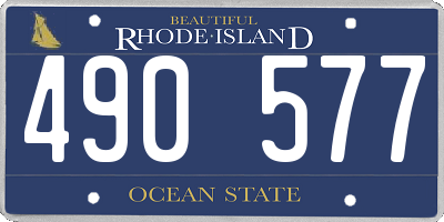 RI license plate 490577