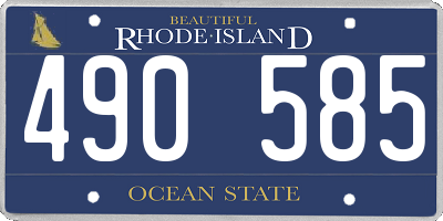 RI license plate 490585