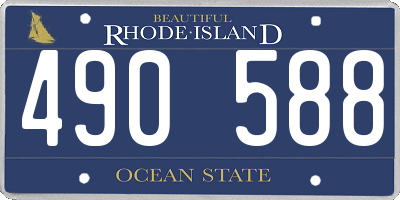 RI license plate 490588