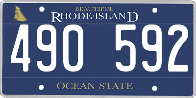 RI license plate 490592