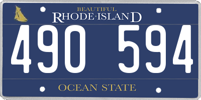 RI license plate 490594