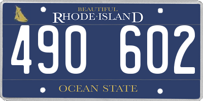 RI license plate 490602