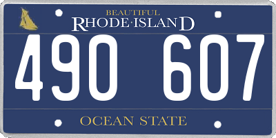 RI license plate 490607
