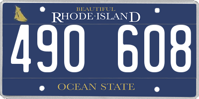 RI license plate 490608
