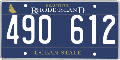 RI license plate 490612